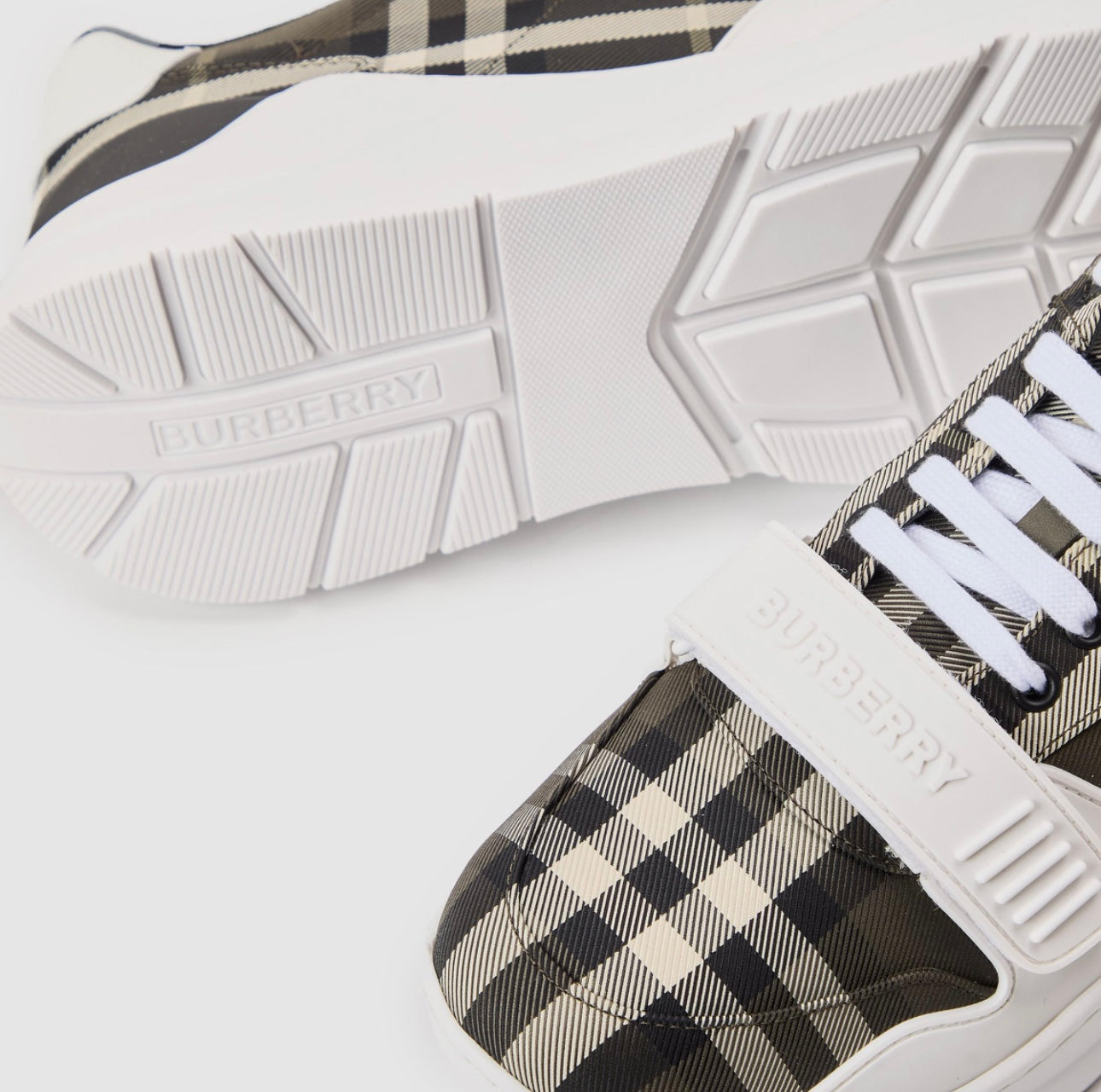 BURBERRY REGIS CHECK COTTON TRAINER