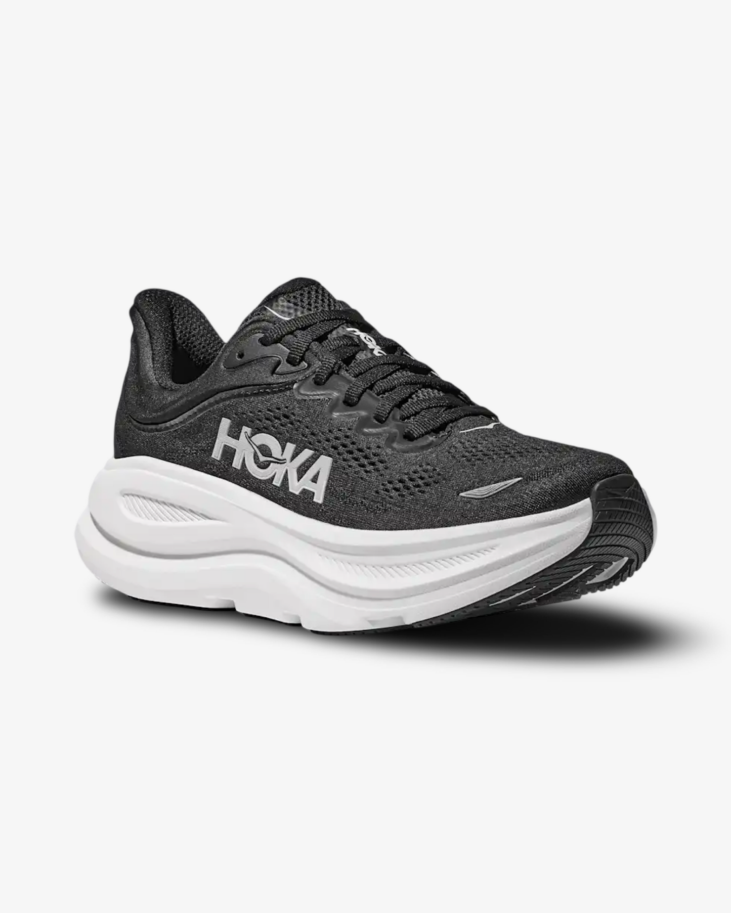 HOKA BONDI 9 BLACK WHITE