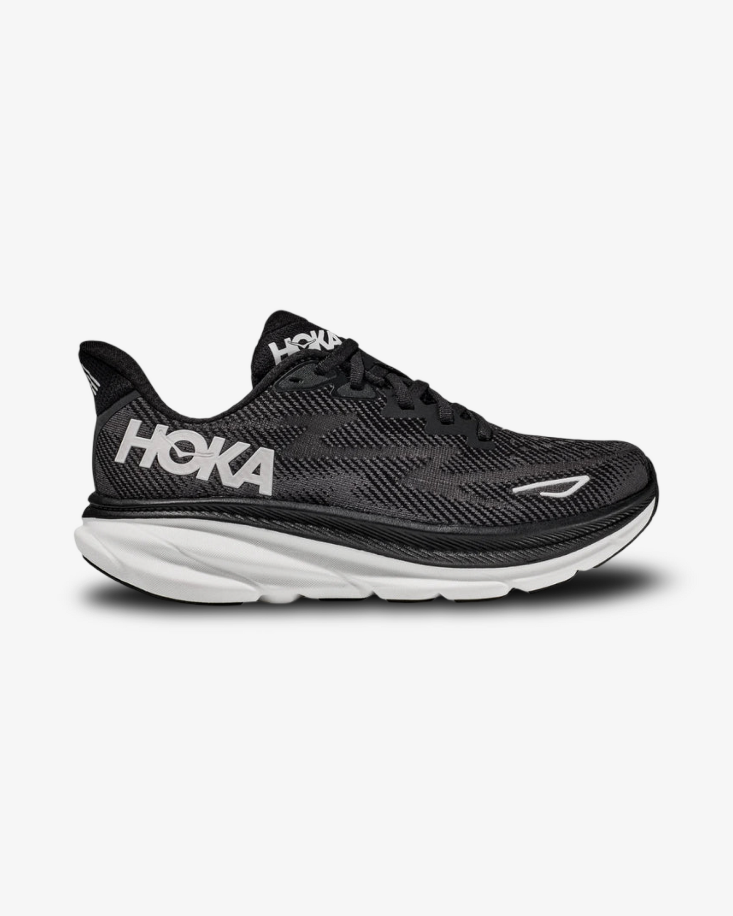HOKA CLIFTON 9 BLACK WHITE