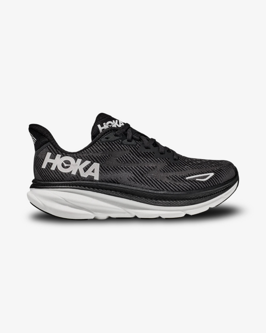 HOKA CLIFTON 9 BLACK WHITE