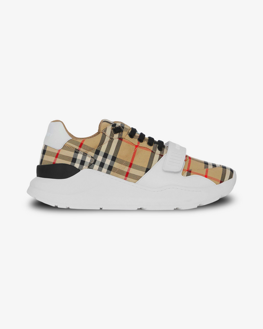 BURBERRY REGIS CHECK COTTON TRAINER